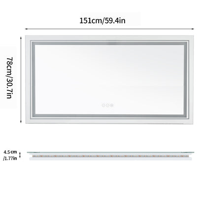 Large Dimming Wall Led Backlit Bathroom Mirror