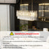 Rectangular Crystal Chandelier Pendant Lamp Light Fixtures w/ Raindrop Crystal