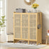 Bamboo Shoe Cabinet: 6 Tier Shelves Shoe Storage Cabinet with Hollow Doors Shoe Rack for Entryway