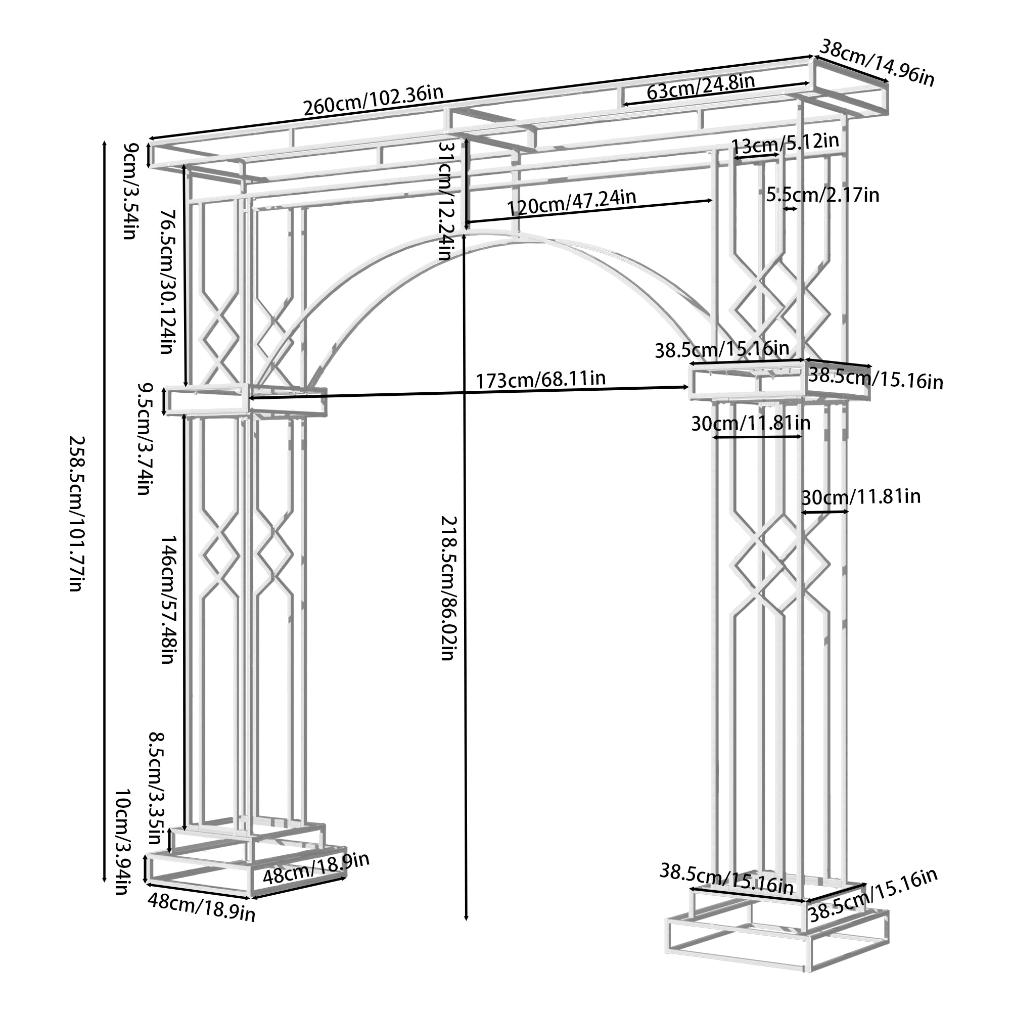 Wedding Ceremony Arch Backdrop Stand for Celebration, Garden Trellis for Plant