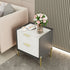 Fully Assembled Modern Nightstand with 2 Drawers Bedroom Nightstand in Sintered Stone Top