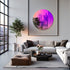 Round Wall Hanging Mirror with Iridescent Effect Dazzling Glass Decor Mirror