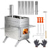 Wood Burning Sauna Stove Kit: 2 in 1 Portable Stainless Steel Heater Tent Stove for Outdoor Tents, Outdoor Sauna Hot Tent Stove with Chimney Pipes