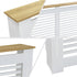 FATIVO Radiator Cover: Internal Height 90.5cm | Horizontal Slatted Radiator Cover with Natural Wood Texture Top, White MDF Wall Heater Cover for Old, Compact Radiators