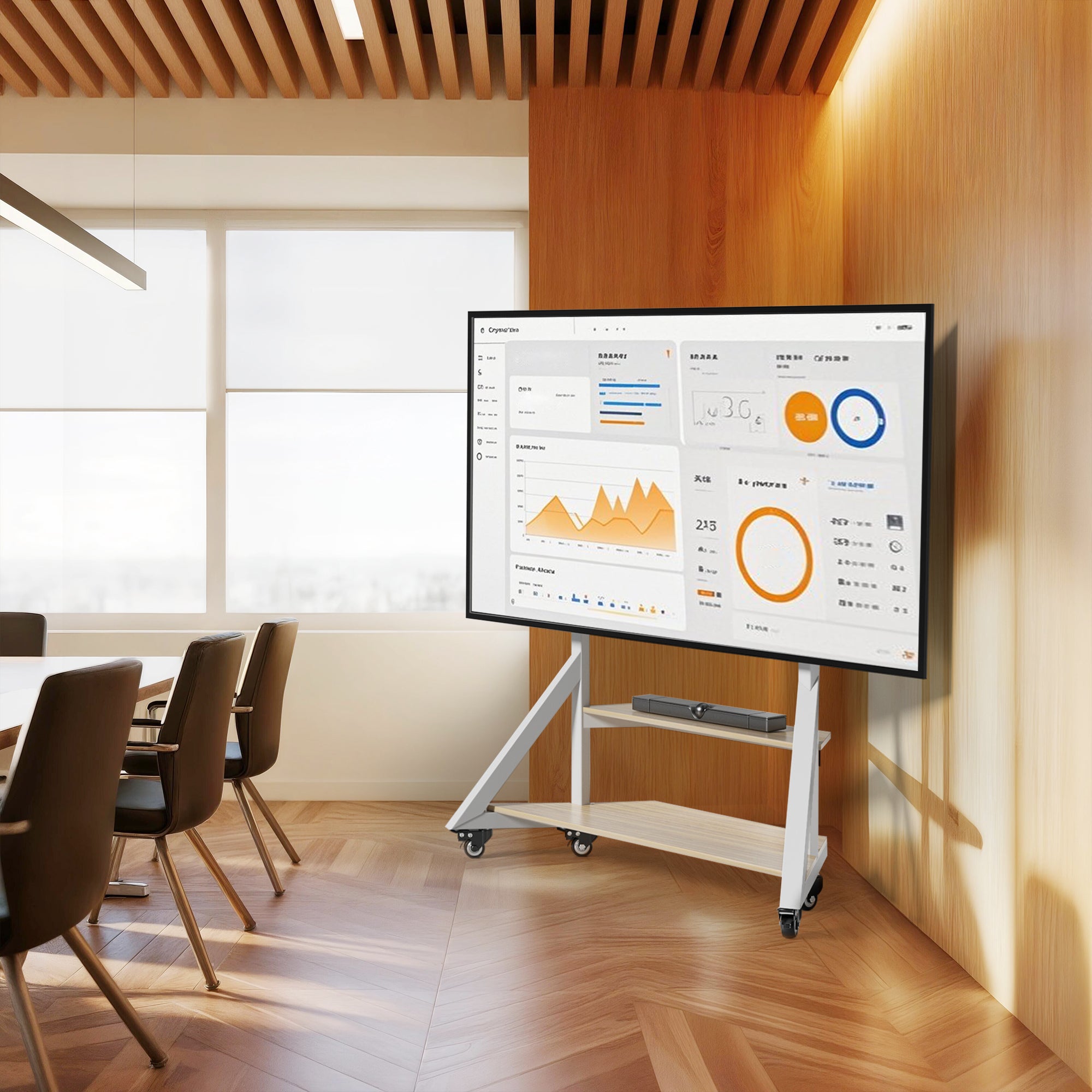 Mobiler TV-Ständer mit Rollen – Eigeninnovatives Design