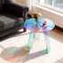 Round Iridescent Rainbow Acrylic End Table w/ PVC Table Cover Acrylic Side Table
