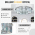 Luxury Crystal Ceiling Chandelier Pendant Lights Fixtures with Shining Grey Crystals, D 23.62”/31.49”