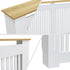 FATIVO Radiator Cover | Intenal Height 90.5cm | Vertical Slatted White Radiator Cover w/ Wood-grain Top, MDF Heater Cover