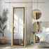 Full Length Mirror with Stand Wood Frame Wall Hanging/ Standing Dressing Mirror