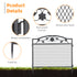 5Panels Garden Fence Anti-rust Thicken Metal Wire Panel Fencing Border