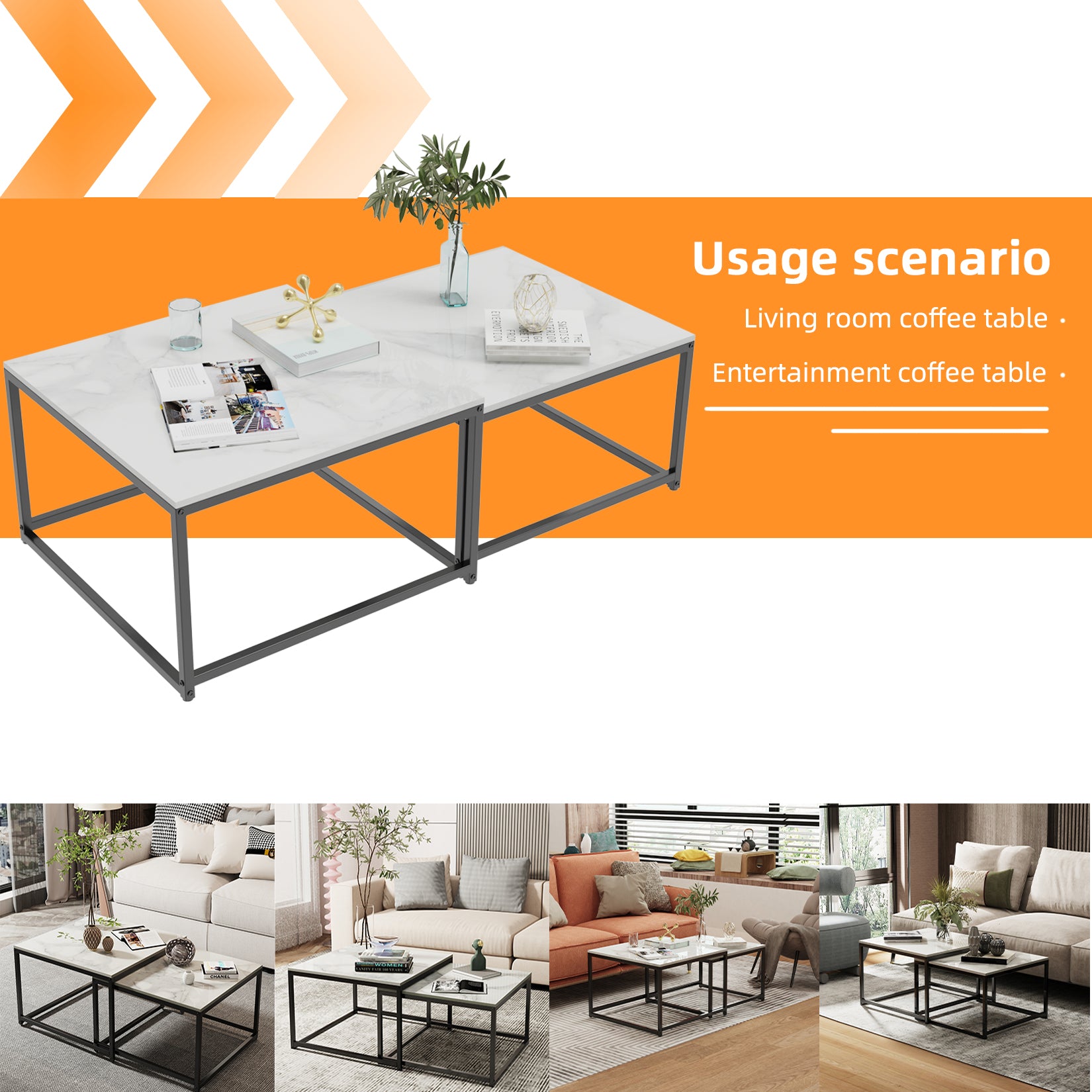 Modern-Inspired Nesting Coffee Table Set