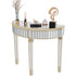 Half-moon Silver Mirrored Console Entryway Table