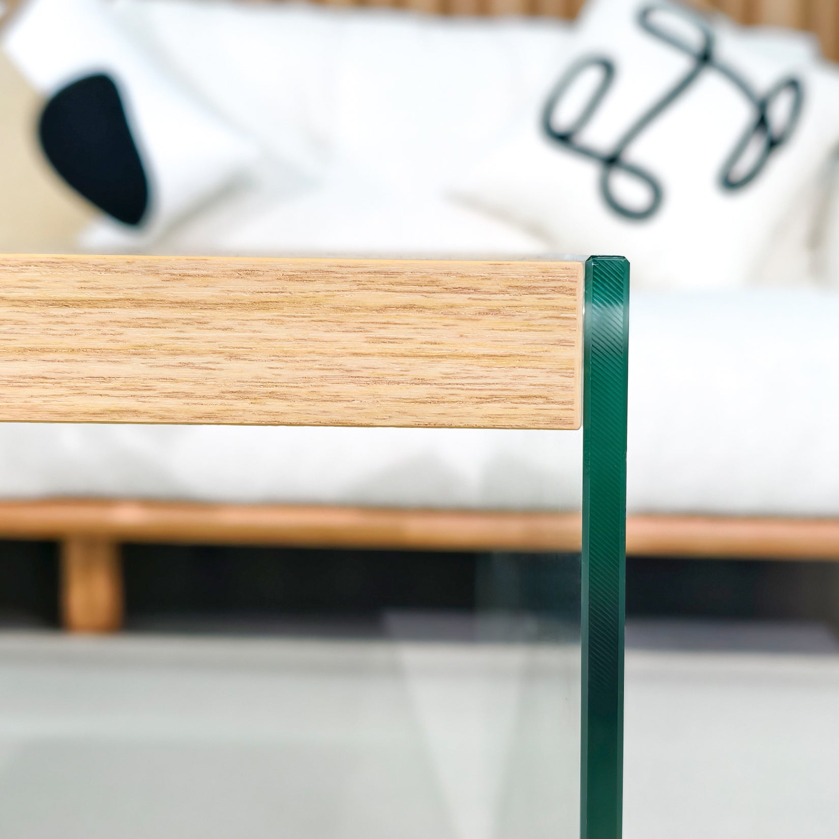 Rectangular Coffee Table: New Release Wood-tone MDF Coffee Table with Tempered Glass Legs