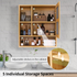 Bathroom Mirror Cabinet Wall Mounted Bamboo Medicine Cabinet Storage Stand