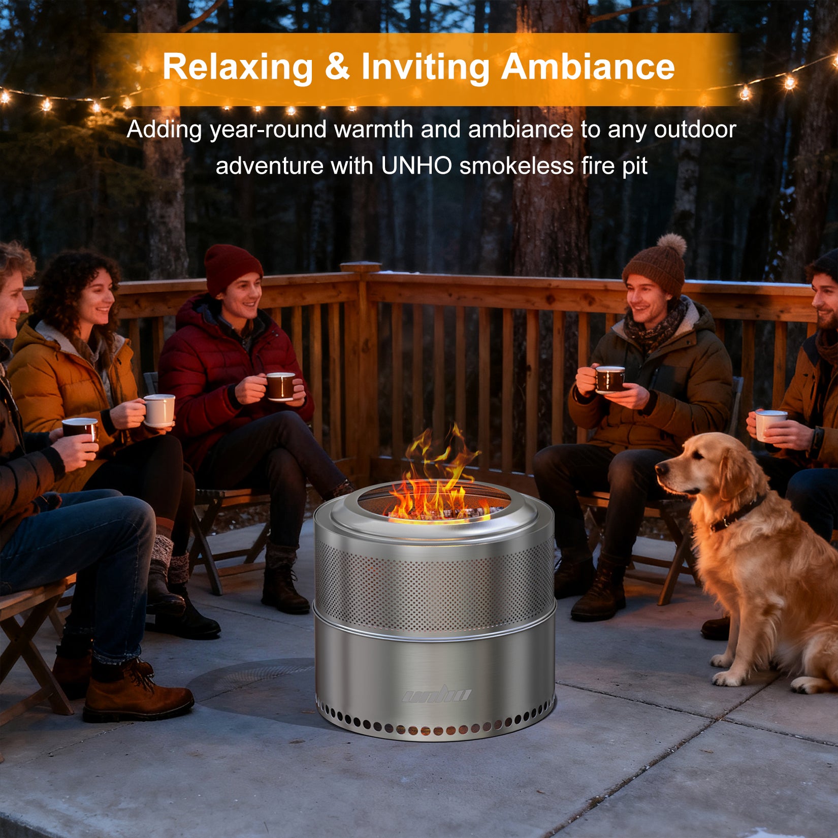 Outdoor Stainless Steel Camping Fire Pit Stove for Firewood Burning