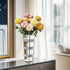 Decorative Mirrored Flower Vase Table Vase with Crushed Diamonds Luxury Silver Decor