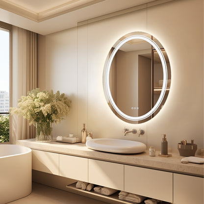 Oval Illuminated Bathroom Mirror