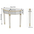 Half-moon Silver Mirrored Console Entryway Table