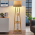 Mid Century Led Floor Lamp with 3 Tier Display Shelves Tripod Standing Floor Lamp