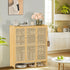 Bamboo Shoe Cabinet: 6 Tier Shelves Shoe Storage Cabinet with Hollow Doors Shoe Rack for Entryway