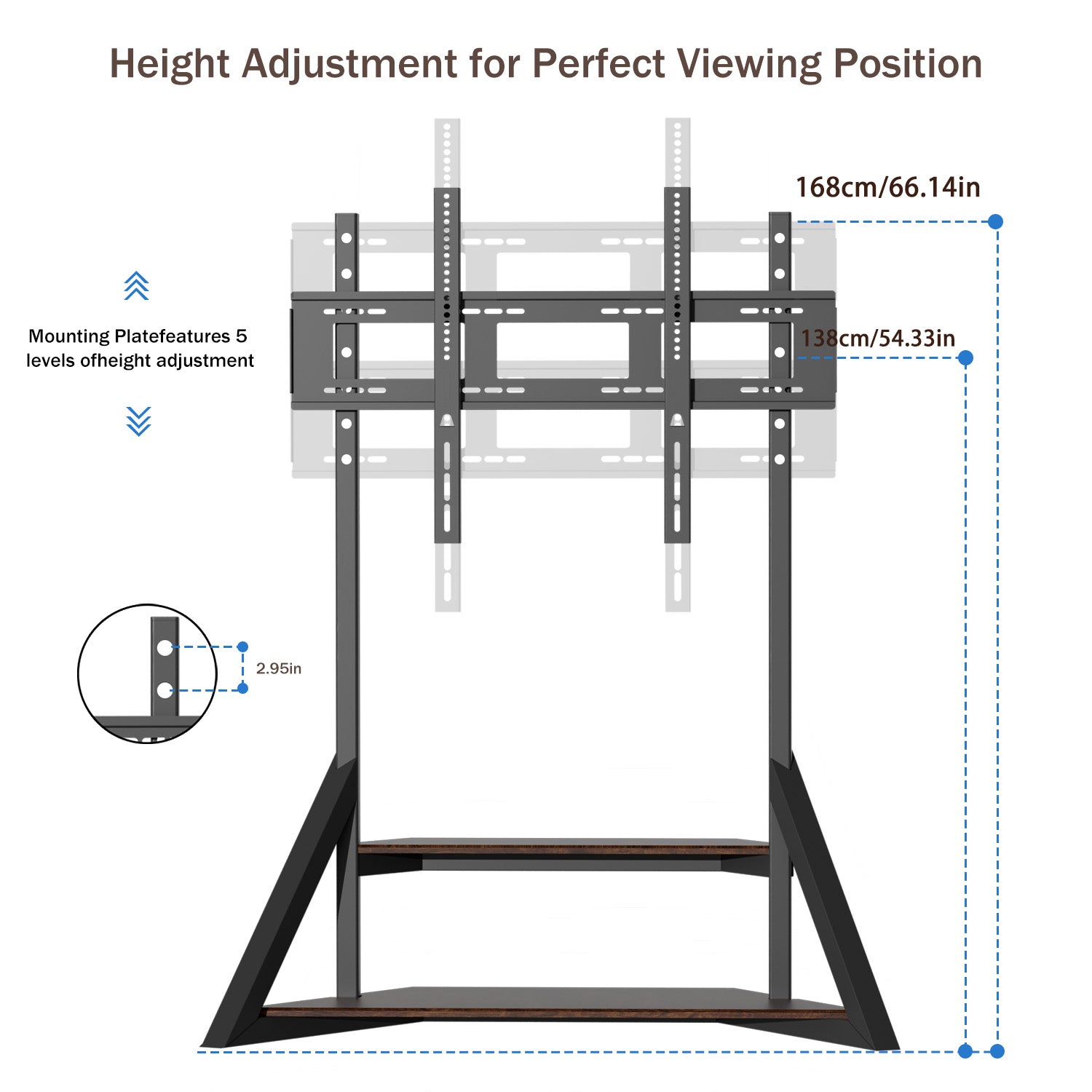 Heavy Duty Mobile TV Floor Stand with Wheels TV Mount Stand TVs Entertainment Center