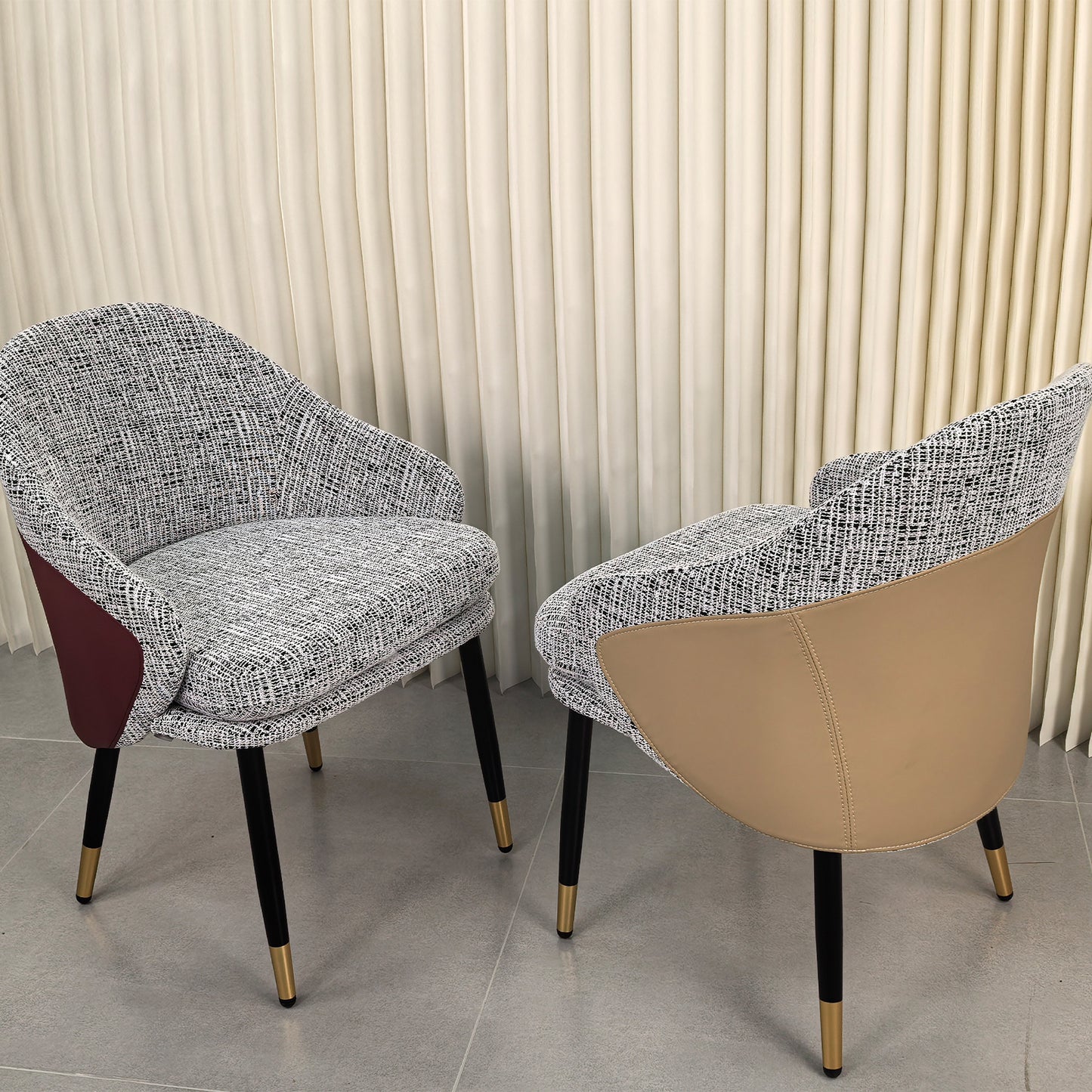 Set of 2 Upholstered Padded Accent Dining Room Chairs