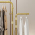 Gold Metal Coat Rack with 5 Smooth Hooks, Free Standing Clothes Stand