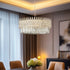 Luxurious Round Crystal Chandelier Pendant Lamp with Raindrops Oblong Crystals