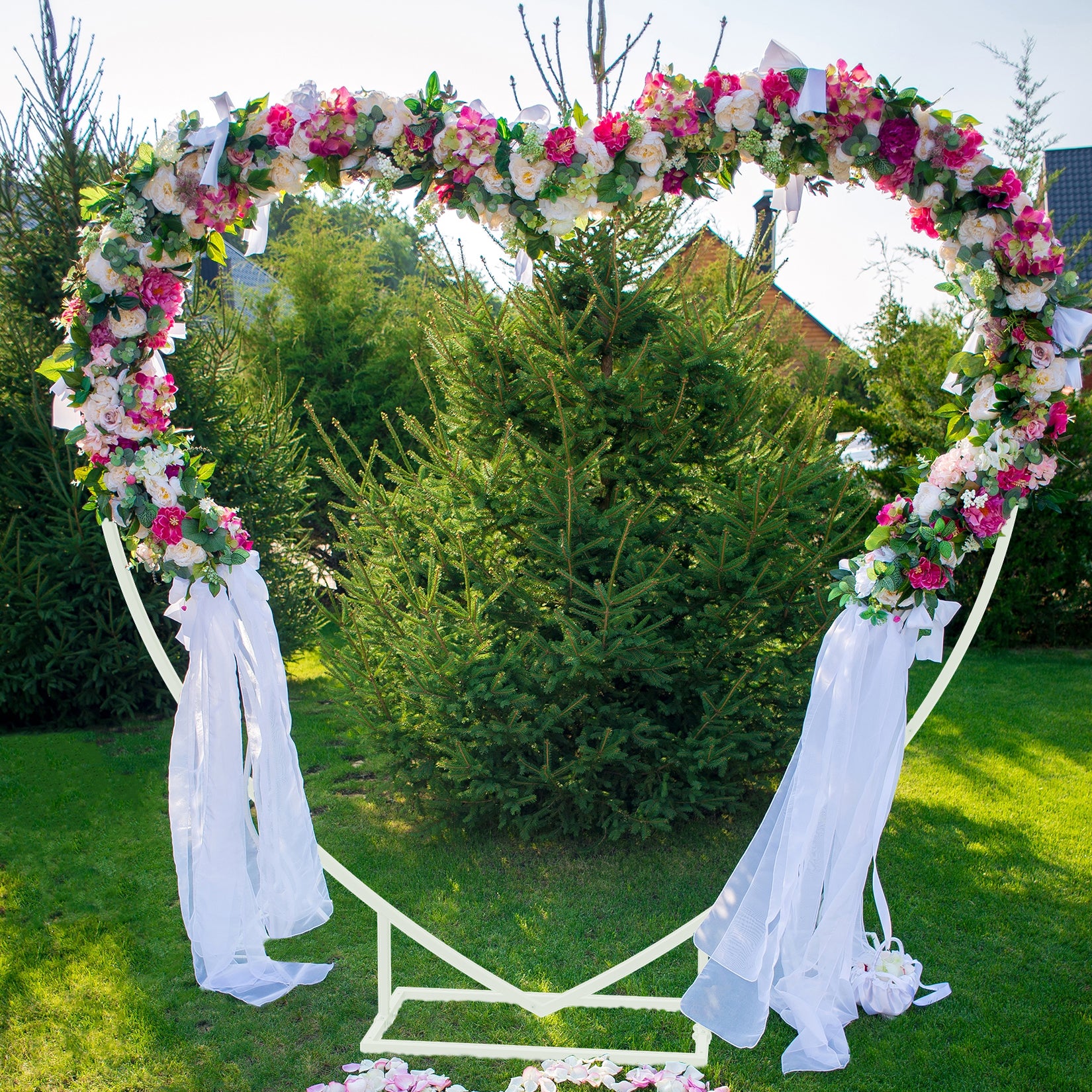 Heavy Duty Heart Shape Wedding Arch Stand Metal Arbor Frame for Wedding Ceremony