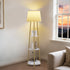 Tripod Led Floor Lamp: Modern Free Standing Floor Lamp with Sintered Stone Shelves