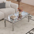 Rectangular Mirrored Coffee Table: Luxury Crushed Diamond Coffee Table Silver Mirrored Finish