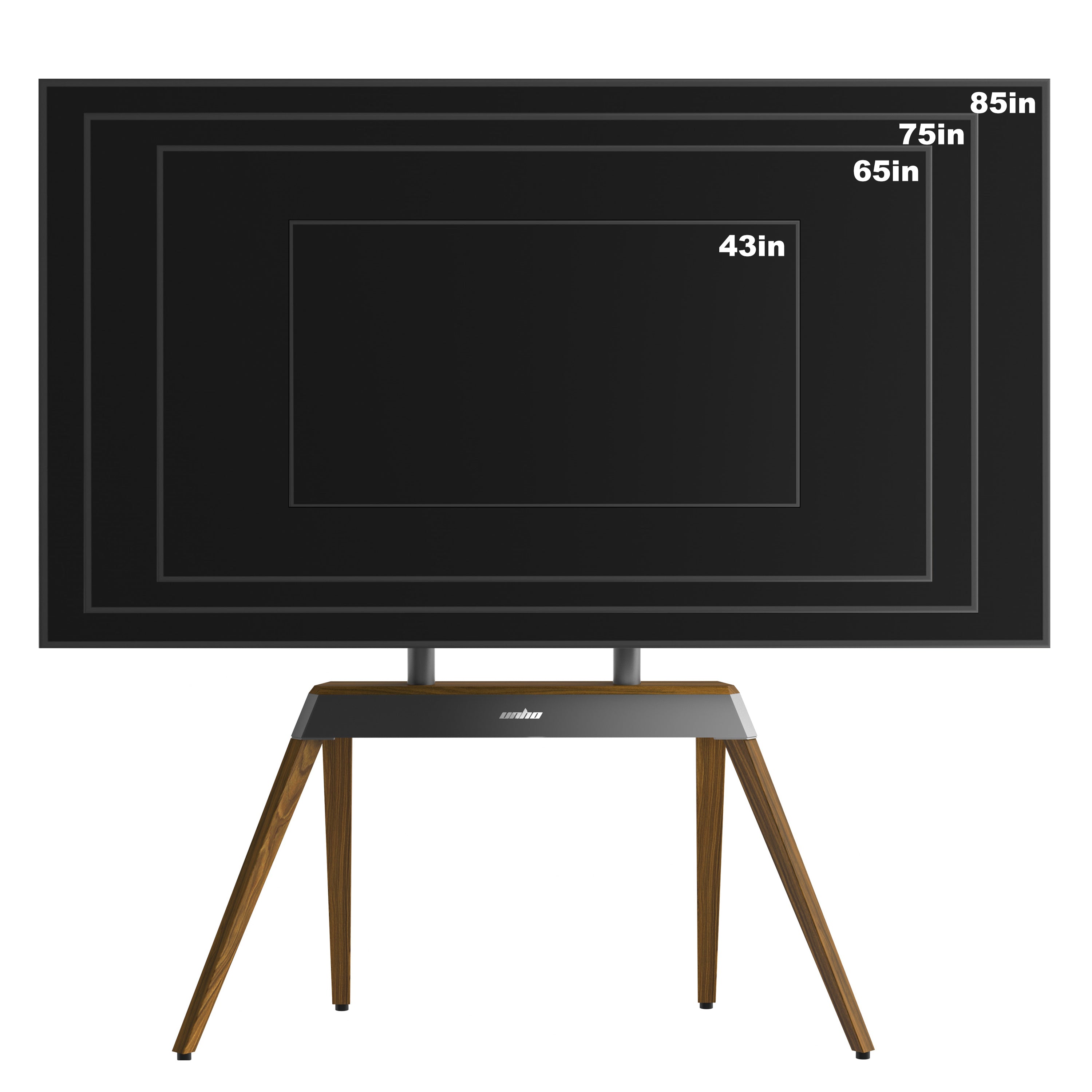 Mid-century Modern TV Floor Stand for 40”-86” TV Stand with Trapezoidal-frame
