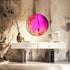 Round Wall Hanging Mirror with Iridescent Effect Dazzling Glass Decor Mirror