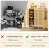 Bamboo Shoe Cabinet: 6 Tier Shelves Shoe Storage Cabinet with Hollow Doors Shoe Rack for Entryway