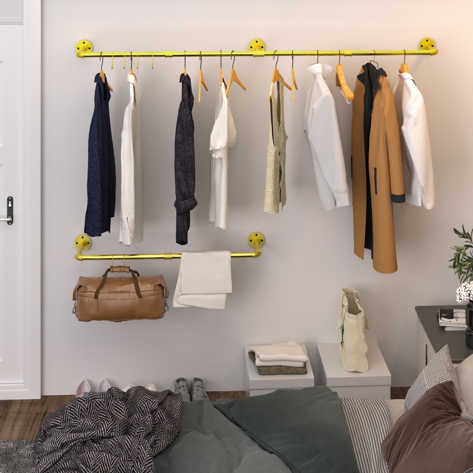 Wardrobe discount hanging bar