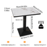 Square Kitchen Dining Table No Chairs Sintered Stone Top Leisure Bistro Tulip Table for 2-4 People