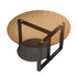 Modern Round Coffee Table Circle Amber-Tinted Tempered Glass Cocktail Table with 2-Tier