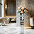 Decorative Mirrored Flower Vase Table Vase with Crushed Diamonds Luxury Silver Decor