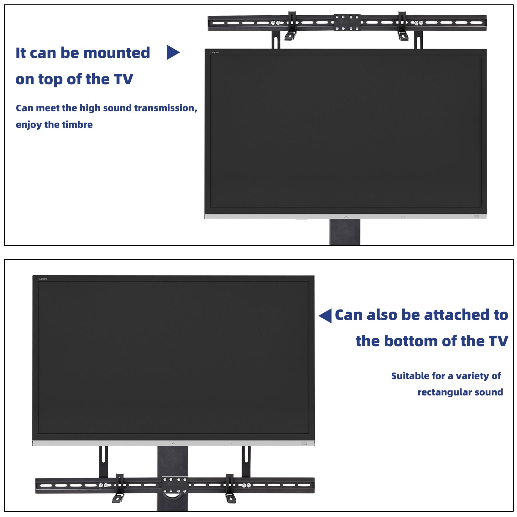 Universal Soundbar Bracket Wall Mounted Sound Bar TV Mount Hanger Stand Under/ Over TV