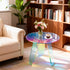 Round Iridescent Rainbow Acrylic End Table w/ PVC Table Cover Acrylic Side Table