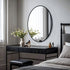 New Release Vertical Black Oval Wall Mirror Aluminum Frame Wall-mounted Hanging Mirror