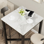 Square Pub Table Bar Table Sintered Stone-top Bistro Kitchen Dining Table