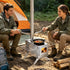 Wood Burning Sauna Stove Kit: 2 in 1 Portable Stainless Steel Heater Tent Stove for Outdoor Tents, Outdoor Sauna Hot Tent Stove with Chimney Pipes