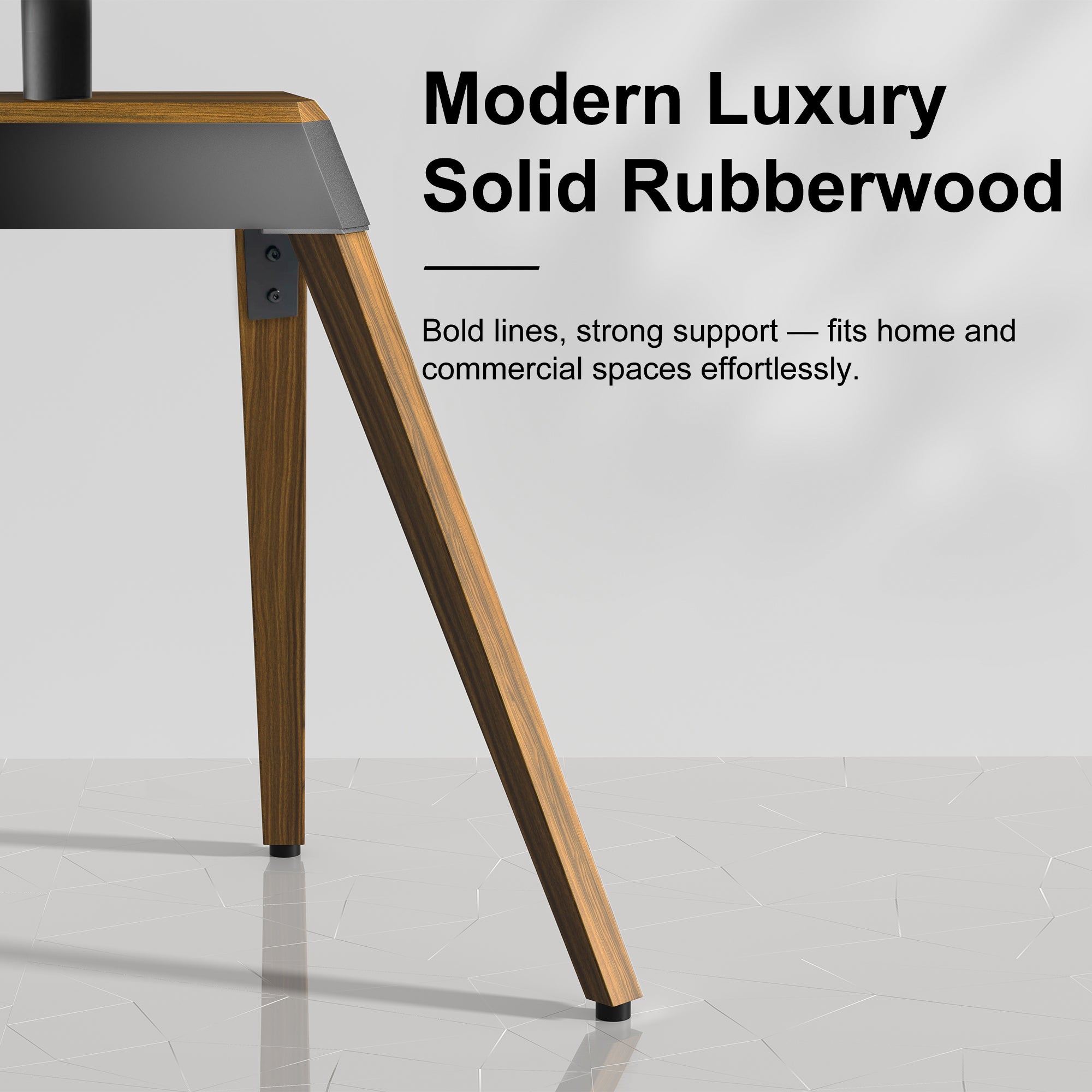 Mid-century Modern TV Floor Stand for 40”-86” TV Stand with Trapezoidal-frame