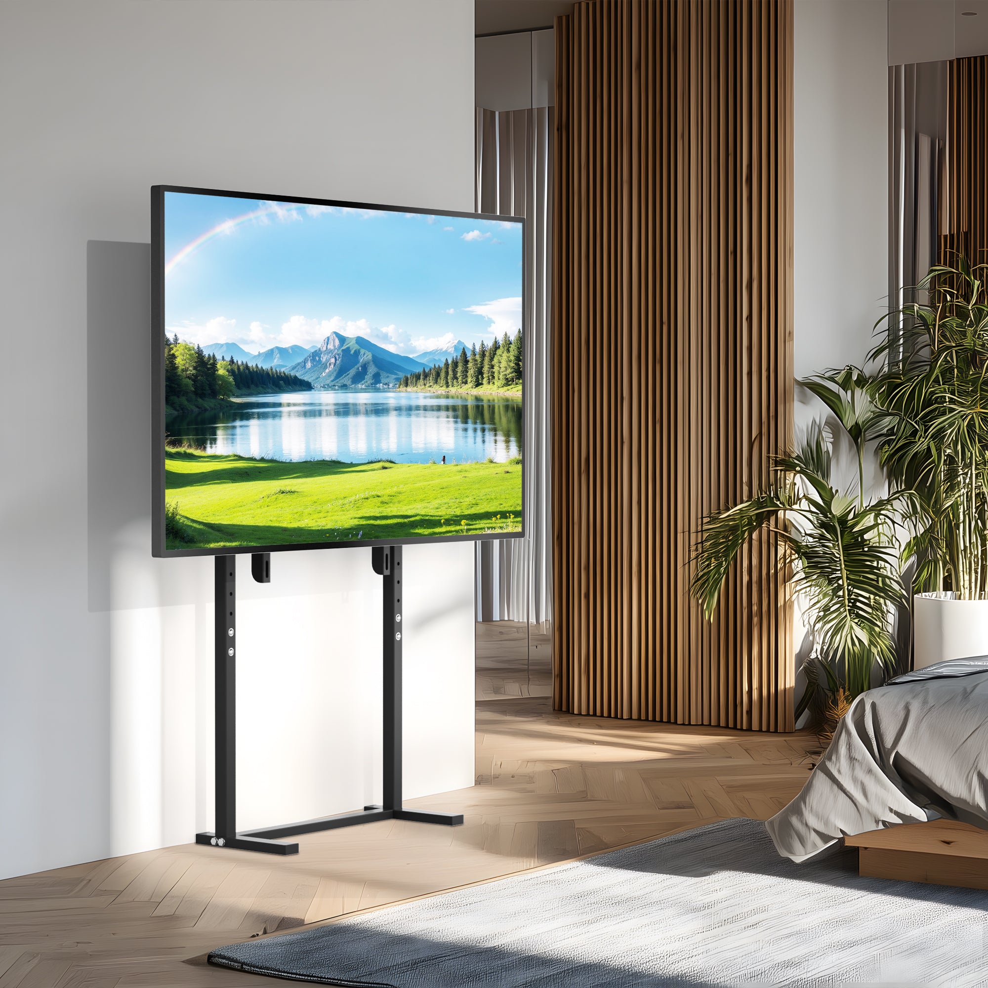 TV Mount Stand - Floor Standing, Height Adjustable TV Bracket