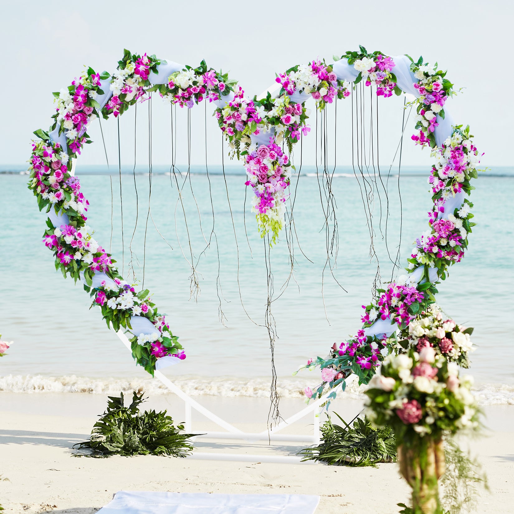 Heavy Duty Heart Shape Wedding Arch Stand Metal Arbor Frame for Wedding Ceremony