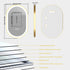 Front-lit Wall LED Bathroom Mirror, Oval Gold Aluminum Frame