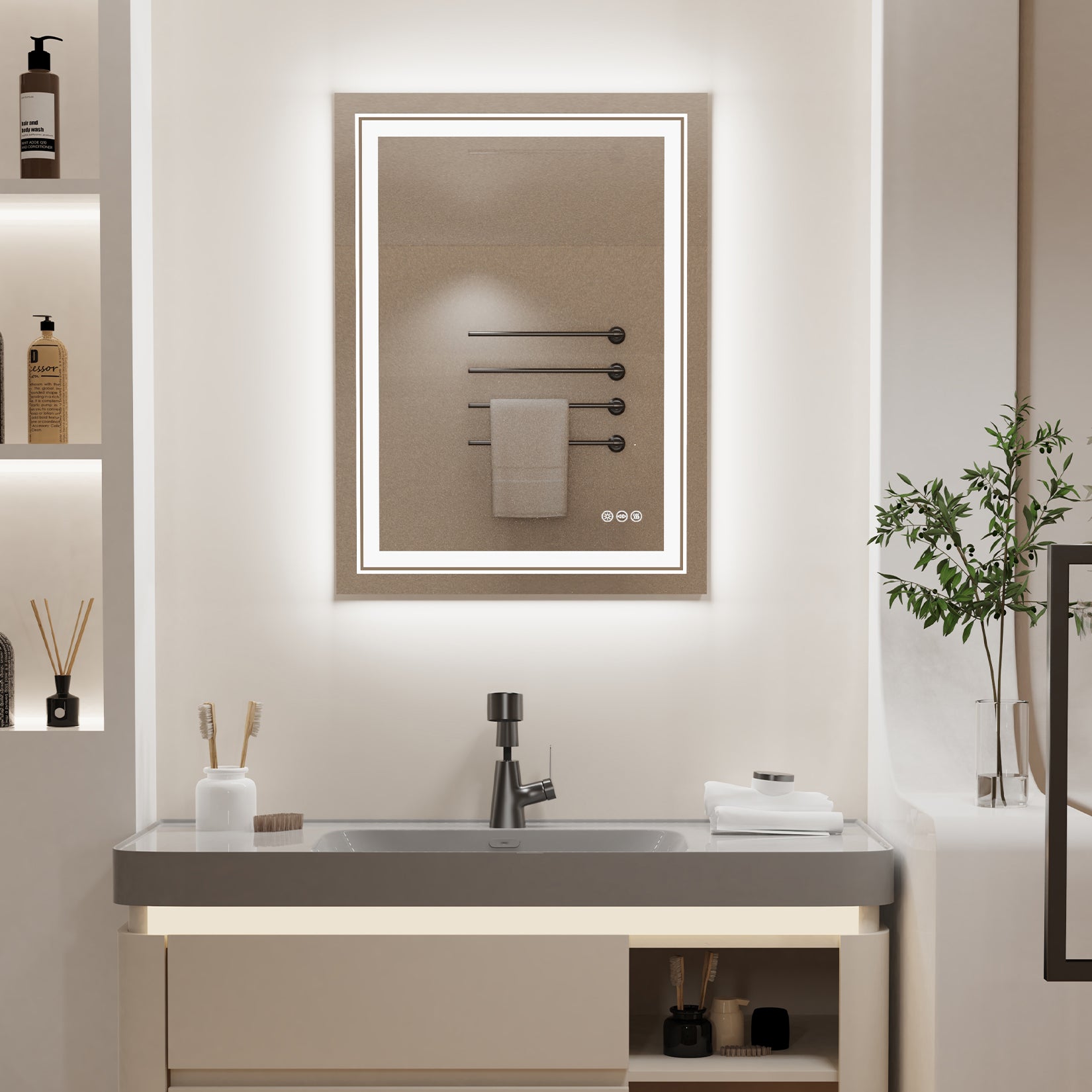 Anti-fog Led Lighted Bathroom Mirror for Bathroom Renovation