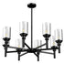 6-light/ 8-Light Industrial Ceiling Chandelier Lamp with Matt Black Frame Pendant Light for Kitchen Island, E27 Led Sources