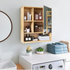 Bathroom Mirror Cabinet Wall Mounted Bamboo Medicine Cabinet Storage Stand